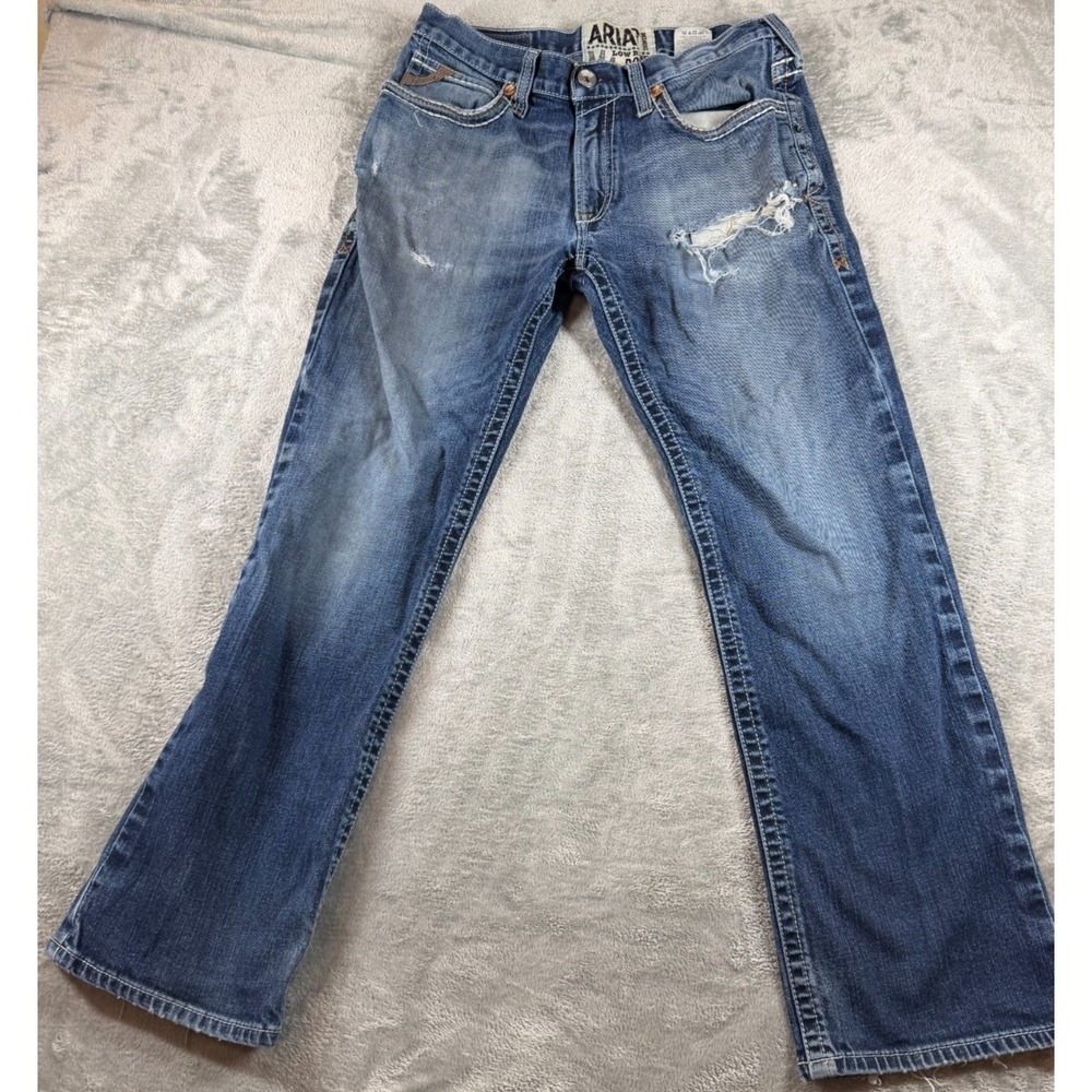 Ariat M4 Low Rise‎ Boot Cut Jeans Mens 33x32 Medium Wash Denim Western Casual